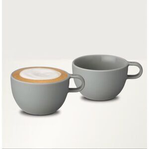 NWT Nespresso Barista Collection Cappuccino Coffee Mug Set Of 2 Gray Medium